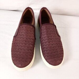 Sofft Somers Woven Leather slip-on sneakers burgundy women size 7
